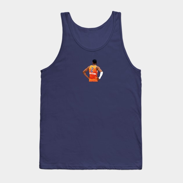 Shai Gilgeous-Alexander Vector Back Orange Above Waist Qiangy Tank Top by qiangdade